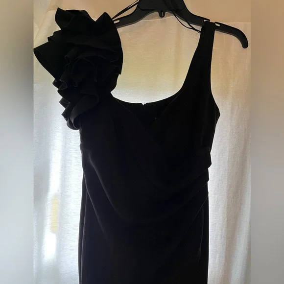 Sam And Jess Women's Floral Applique Sleeveless Evening Gown - BLACK 10 - Picture 6 of 7